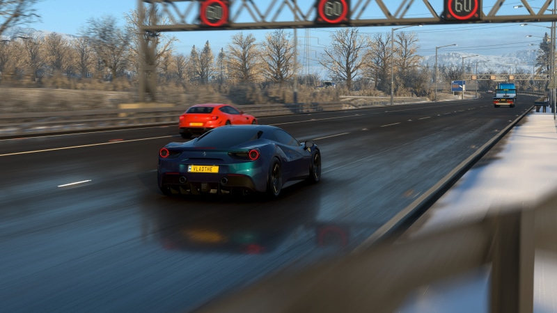 4K, Forza, vehicle, Ferrari 488, video games, Ferrari, car, screen shot, Forza Horizon 4, grey cars