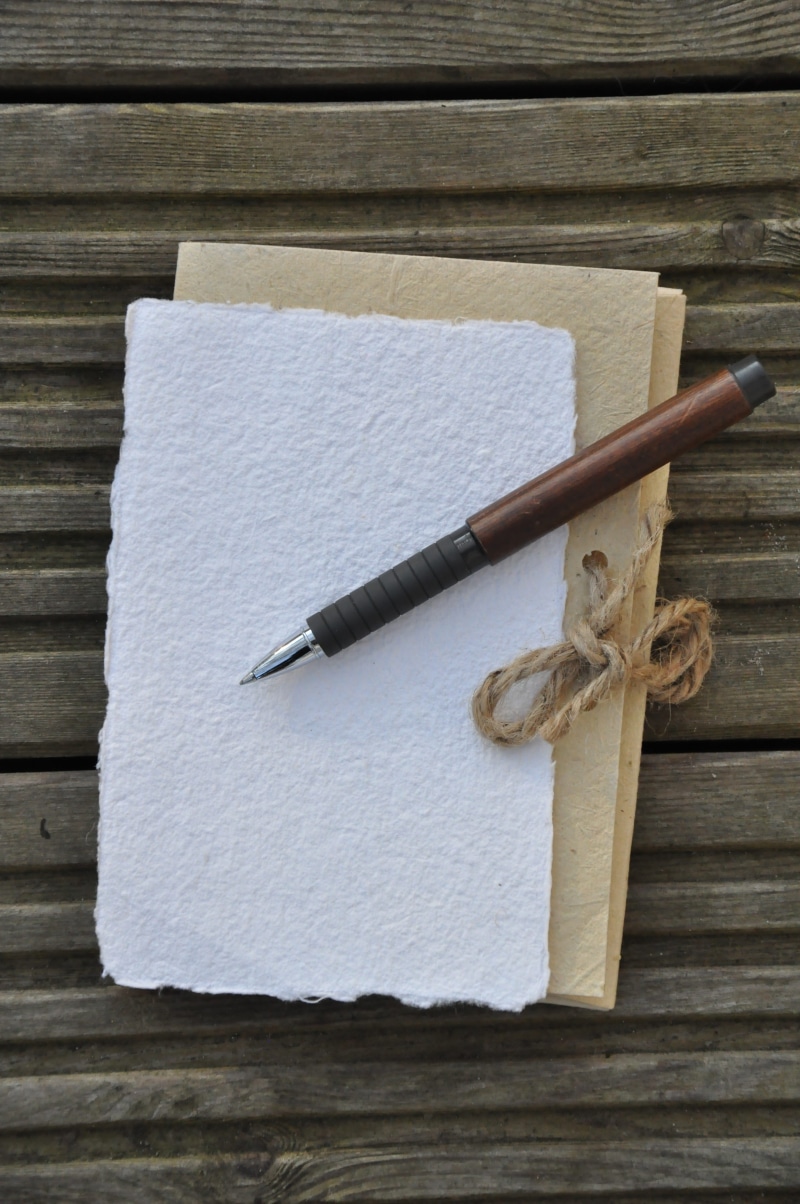 high angle view, notebook, no people, paper, directly above, table, schreiber, still life, pen, stationery, blank, writing tool, ballpoint, wood - material