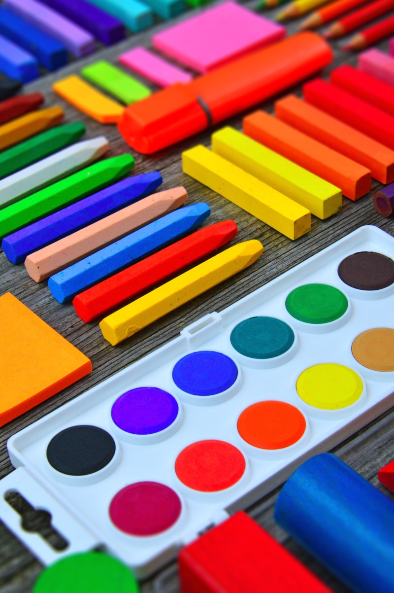multi colored, indoors, close-up, education, arrangement, school school supplies, booklet, school times, school supplies, table, still life, art and craft equipment