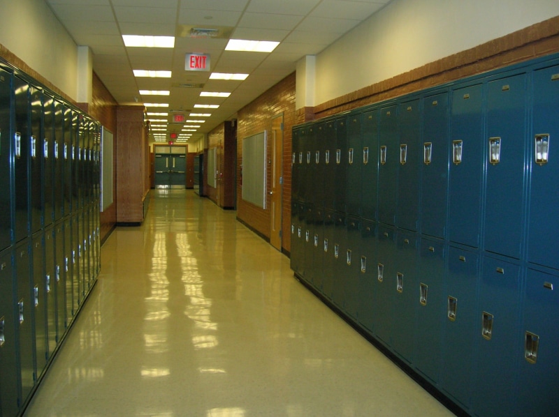 pupils, dressing room, students, locker room, hallway, no people, school, in a row, safety, lockers, school building, network server, indoors, arcade, education