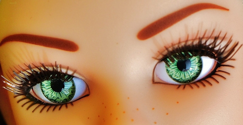 doll face, barbie, 1080P, human face, body part, beautiful woman, eyeshadow, eyelashes, toys, portrait, make-up, multi colored, close, iris - eye, face