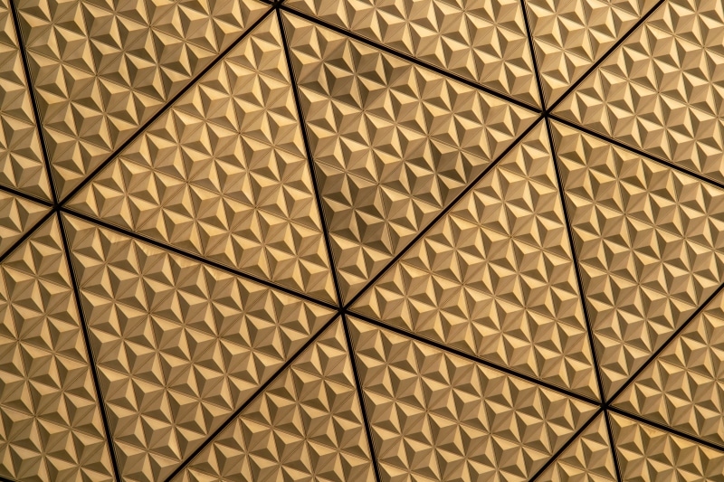 design, diamond shaped, paper, grid, no people, tessellation, gold, indoors, full frame, building, geometric shape, gray, close-up, metal, triangle, architecture