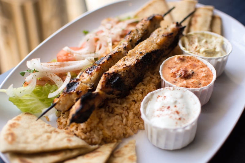 no people, plate, food, seafood, dip, indulgence, lunch, rice, greek food, authentic greek, meal, mezes, tray, ready-to-eat, dinner, 5K, wellbeing, freshness