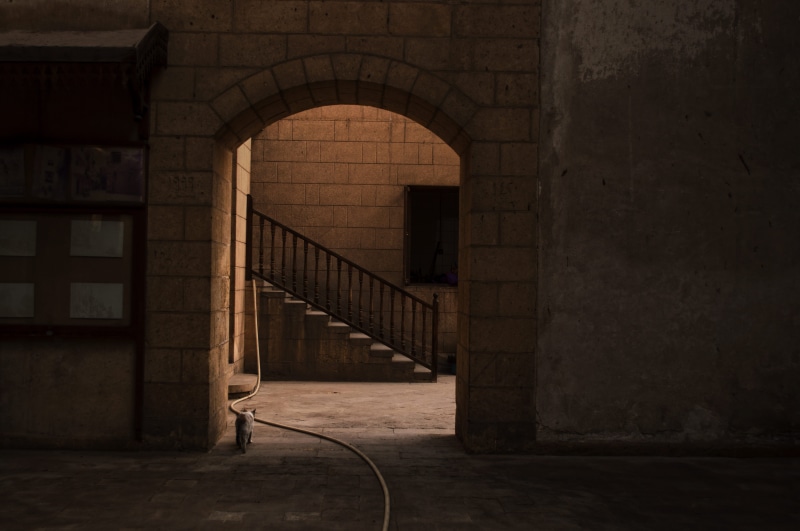 connection, sunlight, built structure, building, authentic, railing, no people, dusty, day, bridge - man made structure, khan al khalili, architecture