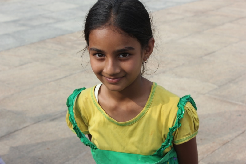 young Adult, people, outdoors, indian girl, modest, footpath, cheerful, front view, leisure activity, pre-adolescent child, females, looking at camera