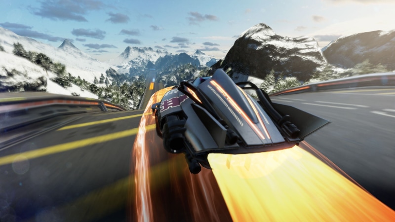 winter, car, motor vehicle, motion, trees, travel, non-urban scene, landscape, mountain, no people, outdoors, land vehicle, Fast Racing Neo, snow, race tracks