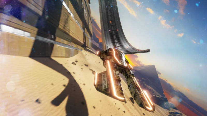 flying, XISLE, landscape, rock, video games, pyramid, ship, Shinen Multimedia, futuristic, Fast Racing Neo, 1080P, desert