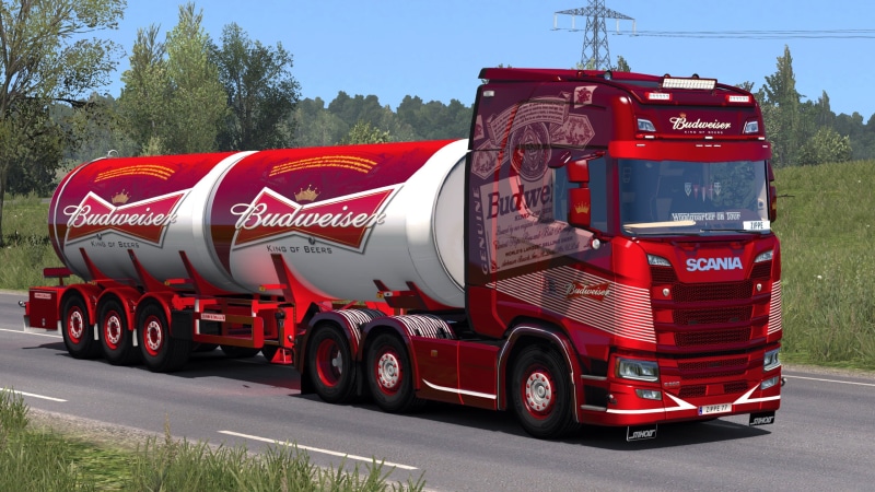 2K, road, Scania, truck, Euro Truck Simulator 2, ETS2, Budweiser