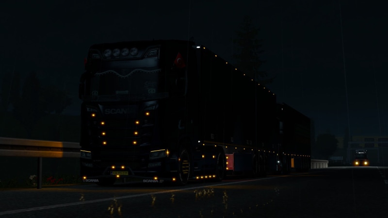 Dark Night Ets2 Video Games 1080p Screen Shot Lights Truck