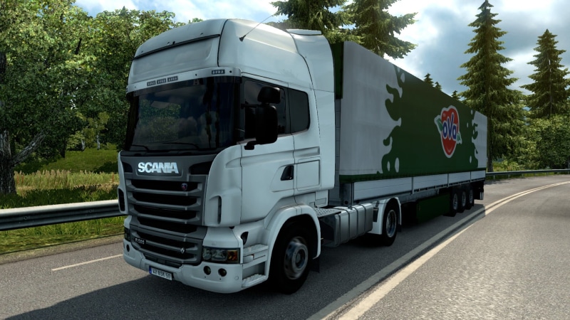 plant, no people, tree, 1080P, motor vehicle, transportation, day, road, nature, travel, land vehicle, road marking, city, Truck, street, sign, Euro Truck Simulator 2