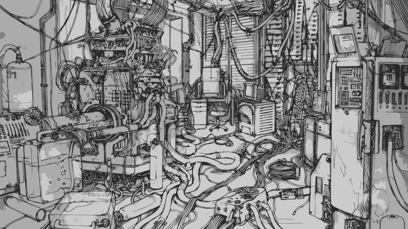 connection, large group of objects, built structure, backgrounds, complexity, computer serial experiments lain, full frame, no people, electricity, communication