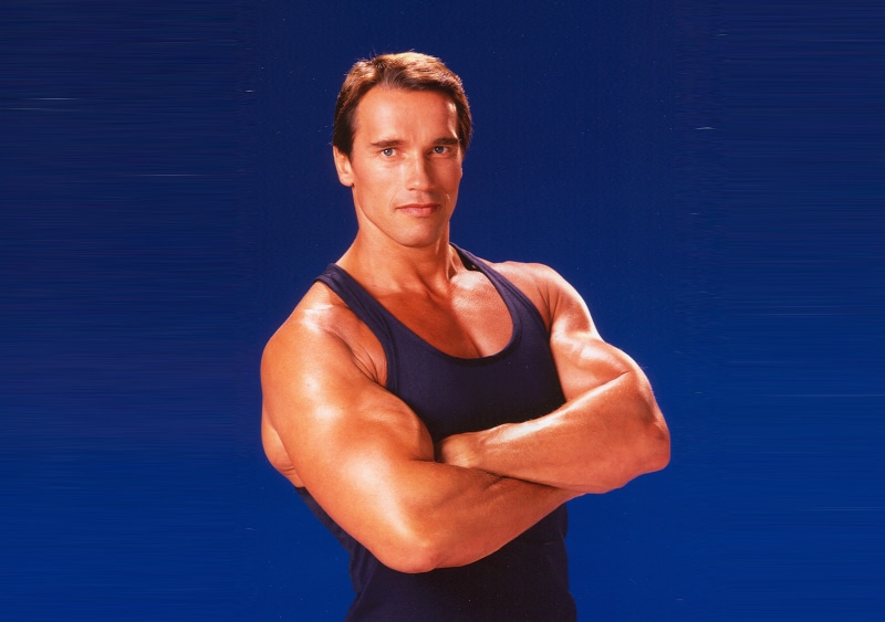 Arnold Schwarzenegger, lifestyles, adult, portrait, looking at camera, exercising, 4K, sports training, healthy lifestyle, sport, waist up, 4K, athlete