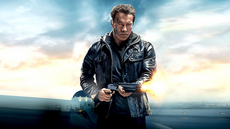 1080P, sunset, Terminator, communication, front view, adult, aggression, sign, Arnold Schwarzenegger, men, copy space, one person, standing, holding, wireless technology