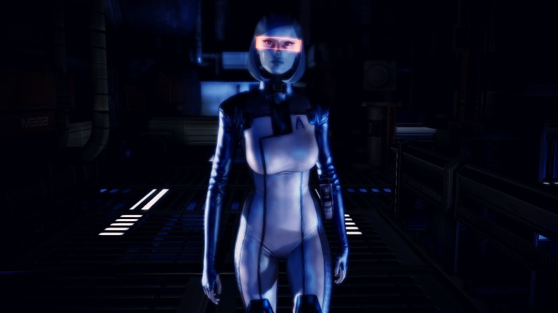 beautiful woman, 1080P, gray, dark, technology, young adult, indoors, looking at camera, three quarter length, woman, motion, adult, digital, visor, EDI