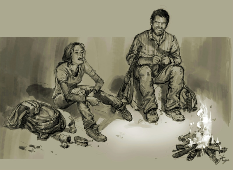 men, art and craft, real people, females, mature adult, adult, front view, video games, 2K, togetherness, last, people, us, human representation, sketch