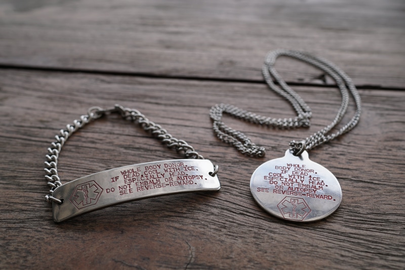 necklace, 5K, bracelets, Cryonics Institute, Cryonics