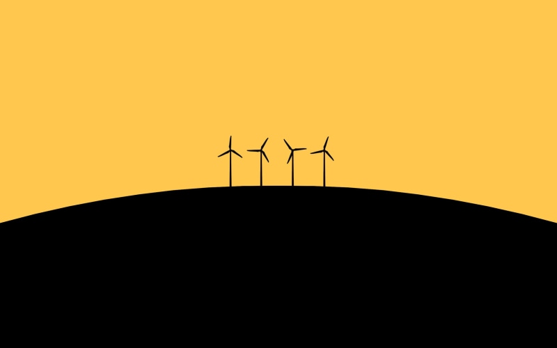 energy, black, vector, fuel and Power Generation, innovation, hill, turbines, yellow, business, concepts, development, orange color, teamwork, scenics - nature
