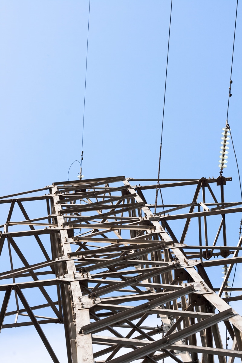 energetics, sunlight, built structure, 4K, alloy, line, low angle view, outline, voltage, tower, construction industry, outdoors, steel, nature, main
