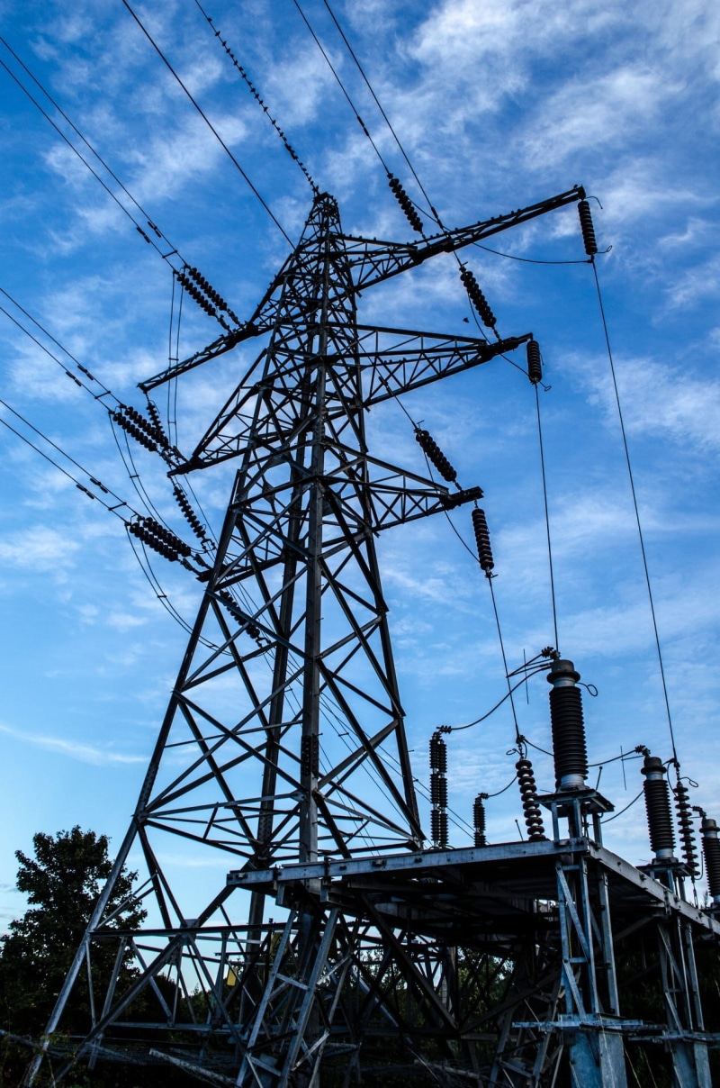 current, industry, grid, blue, cable, evening, danger, electric, steel, electrical grid, generation, outdoors, gray, high, energy, day, 1080P, metal, technology