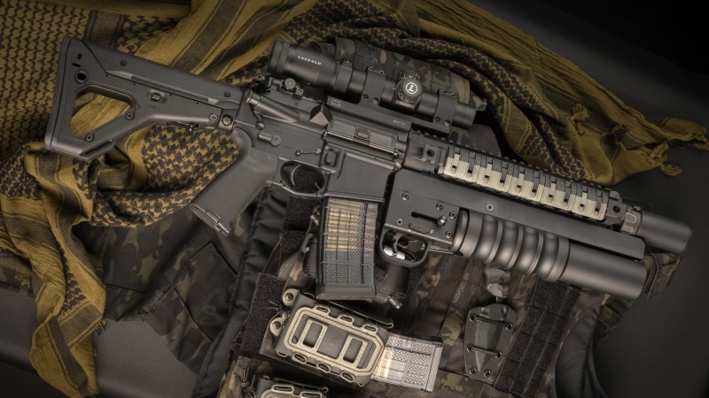 rifle, M16, 1080P, ar 15, weapons, weapon, ar-15, underbarrel grenade launcher, assault Rifle, custom, grenade launcher
