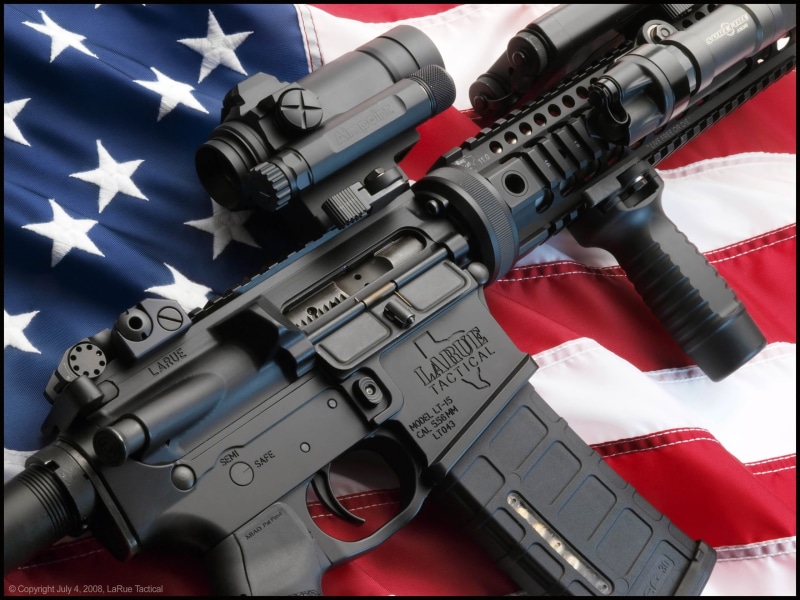 weapon, assault rifle, USA, gun, 1080P, American flag, AR-15