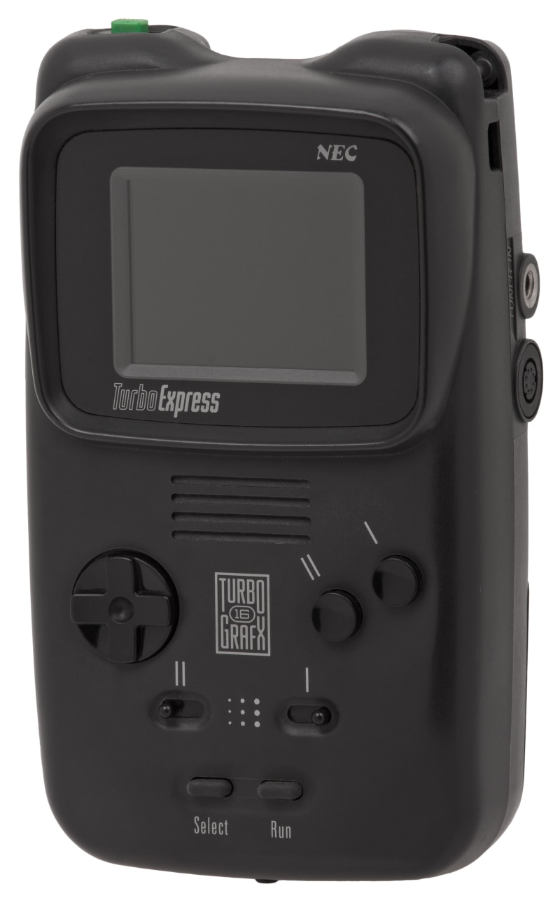 device, video game console, close-up, single object, communication, digital camera, nostalgia, turboexpress, radio, front, toy, fun, entertainment, white background