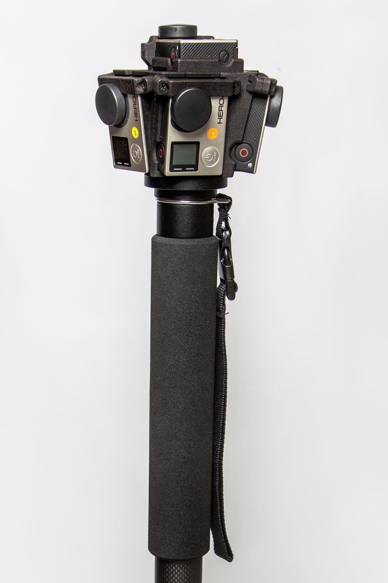 camera rig, electrical equipment, single object, 360 video, still life, equipment, machinery, 1080P, cut out, copy space, studio shot, no people, robot