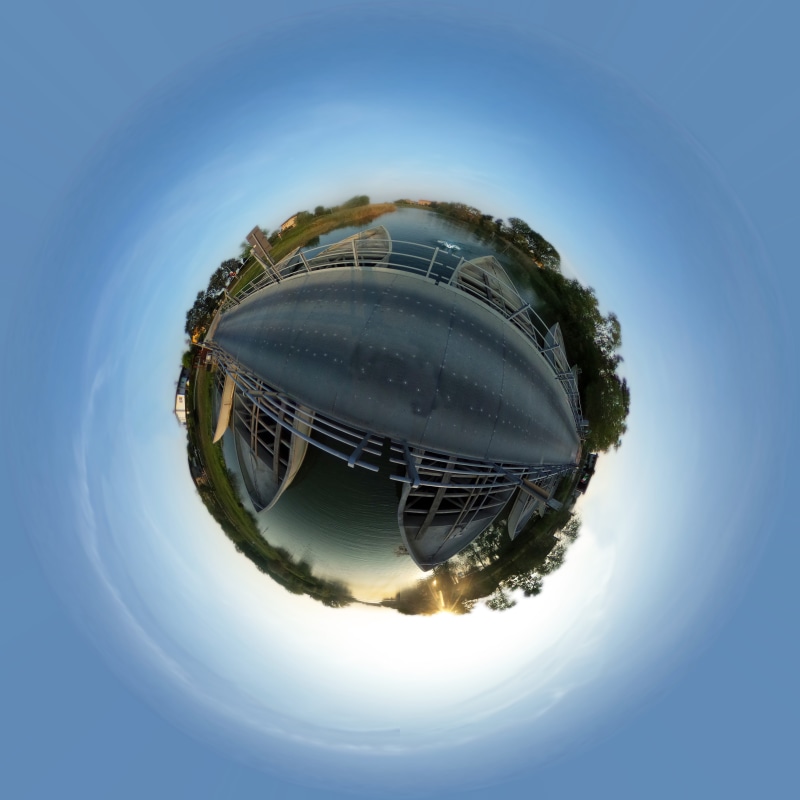 virtual reality, boat, built structure, circle, planet, city, nature, fish-eye lens, landscape, overview, veneto, skyscraper, sphere, shape, boats, holiday