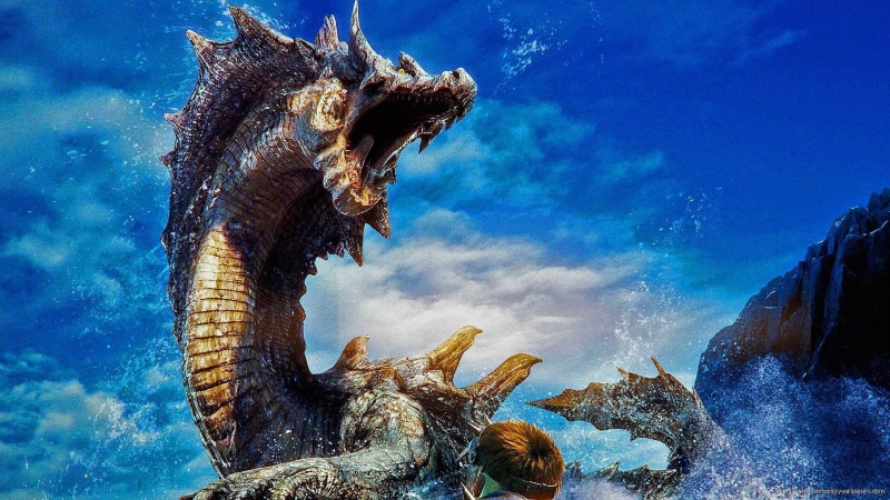 brown, animal representation, Monster Hunter, 1080P, creature, animals in the wild, mouth open, gray, animal wildlife, dragon, animal themes, sky, no people