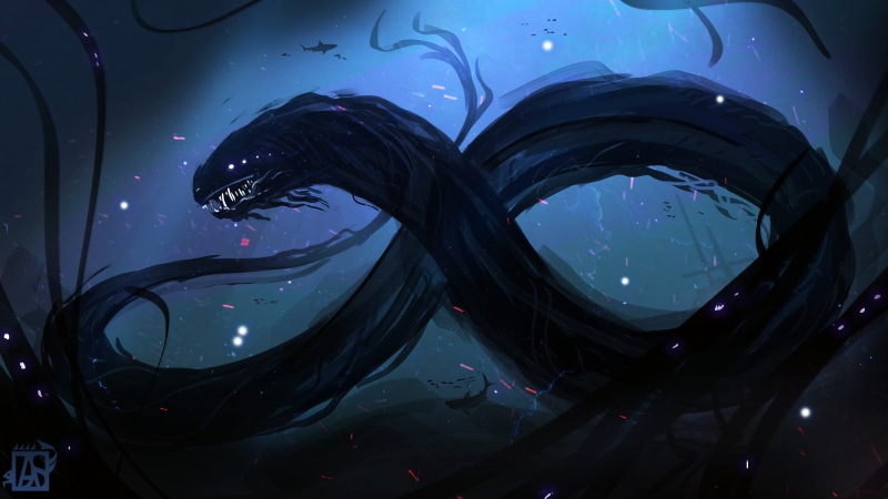 Sea Serpent, 720P, leviathan, fantasy art, digital art