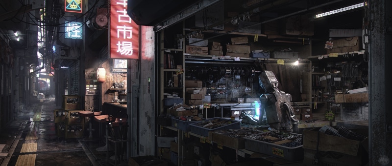 futuristic, 5K, digital art, Devon Fay, robot, science fiction