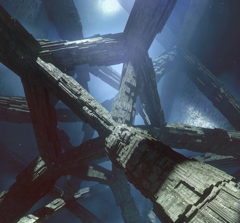 history, river, bridge, Planet IO, Destiny 2, nature, water, low angle view, sky, day, outdoors, architecture, no people, ruined, 4K, Concept art, built structure