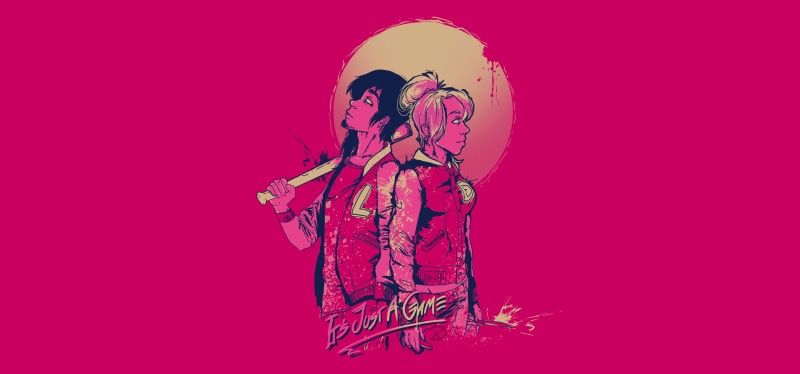 simple background, 4K, artwork, video games, Retrowave, Video Game Art, Hotline Miami, baseball bat