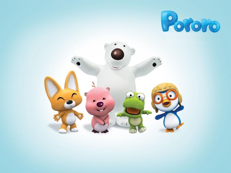 animal representation, colored background, blue background, pororo, finance, 720P, humor, representation, Cartoons, creativity, close-up, indoors, business
