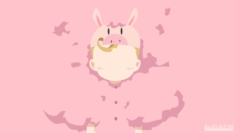 domestic animals, studio shot, Amaama to Inazuma, pink color, nature, silhouette, vertebrate, colored background, piggy bank, Tsumugi Inuzuka, representation