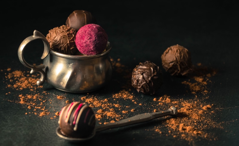 table, preparation, food, sweet food, sweet, indulgence, studio shot, wood - material, pink color, kitchen utensil, black background, no people, chocolate