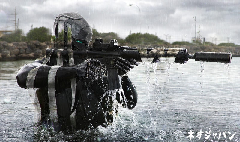 rifles, Neo Japan 2202, 1080P, commando, cyberpunk, military infiltration