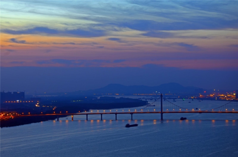 architecture, travel destinations, 720P, building exterior, nature, sky, China, city, Hunan, Changsha, connection, cityscape, suspension bridge, cloud - sky