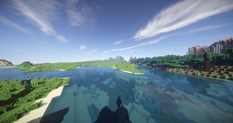 no people, high angle view, building exterior, 1080P, ground, shadow, beauty in nature, tranquility, scenics - nature, white, water, cloud - sky, Minecraft