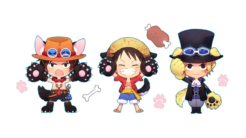 Monkey D. Luffy, Sabo (One Piece), Portgas D. Ace, One Piece, 1080P, Anime