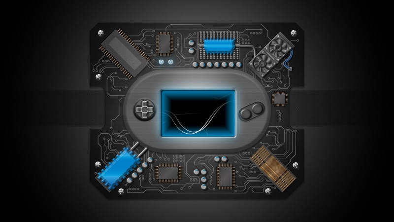 conexiones, placa, 1080P, tecnologia, microchips
