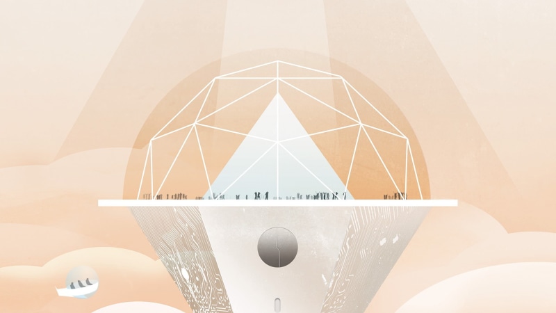 connection, simple background, triangle shape, close-up, digital composite, wireless technology, architecture, digital art, futuristic, pyramid, nature