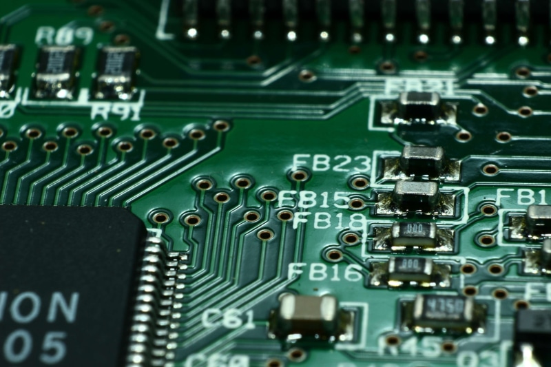 macro, chip, cpu, communication, industry, element, components, green color, close-up, close, computer part, motherboard, technology, electrical equipment