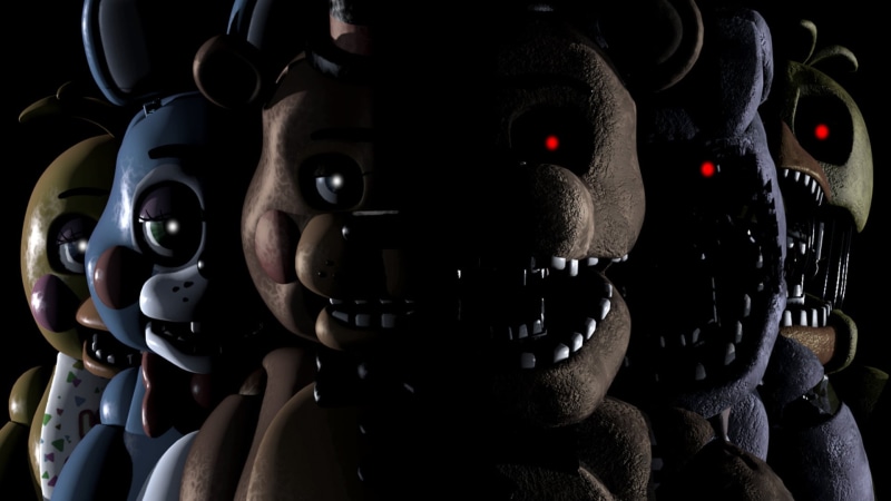 no people, Five Nights At Freddys 2, metal, Withered Chica (Five Nights at Freddys), Withered Freddy (Five Nights at Freddys), technology, day, machinery