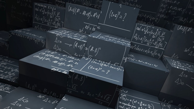 western script, digital art geometry mathematics 3d cube equations knowledge, no people, data, 1080P, communication, computer language, three dimensional