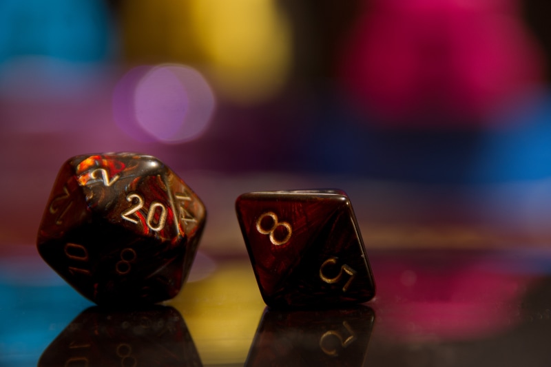 dungeons and dragons, two, 20 sided, dices, critical, dandd, dice, red, legends, yore, 4K