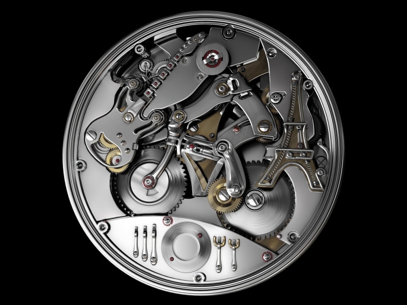 plates, metal, guitar, bicycle, screw, clockworks, gears, rear view, clocks, technology, clockwork, 1080P, black background, watch, cutlery, simple background