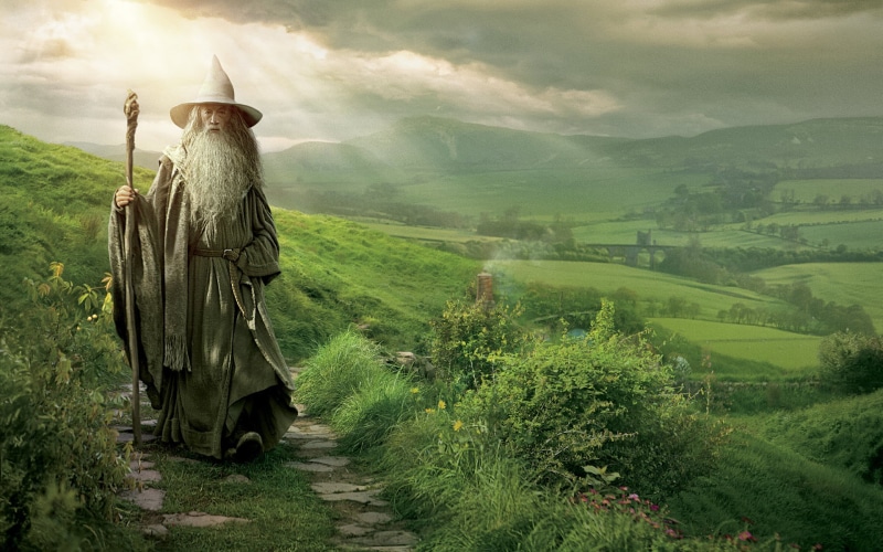 environment, land, tree, field, scenics - nature, mountain, the wizard, nature, Gandalf The Grey, real people, 1080P, one Person, plant, green Color