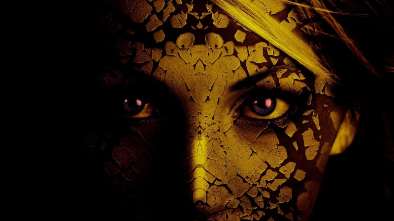 computer, face, art, women, purple, female, gold, yellow, girls, digital, fine, girl, nice, eyes, beautiful, pretty, graphic, woman, 1080P