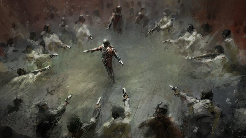 men, 1080P, surrounded, horror, travel, history, danger, backgrounds, leisure activity, man, spooky, indoors, gun, guns, city, architecture, two, crowd